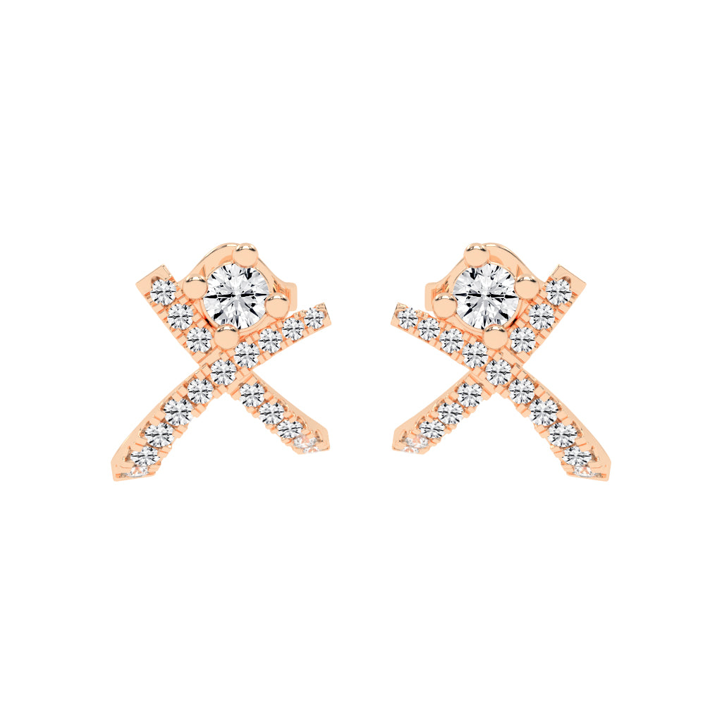 X-Cross Pave Stud Earrings