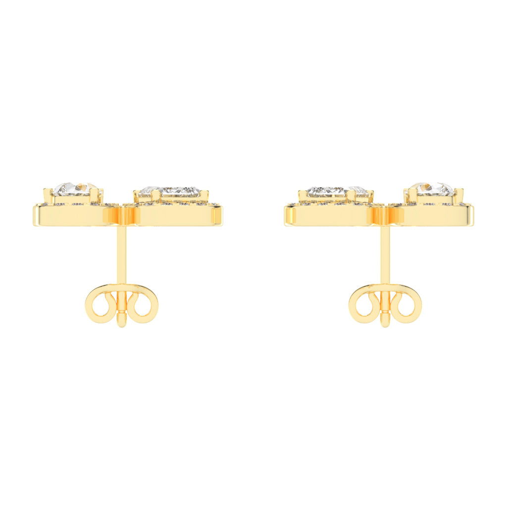 Convertible Halo Stud Earrings