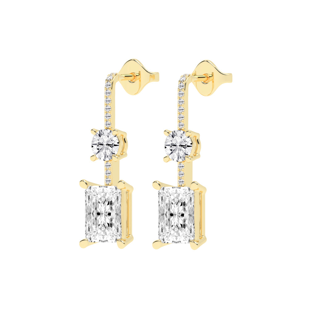 Radiant Cut Drop Earrings