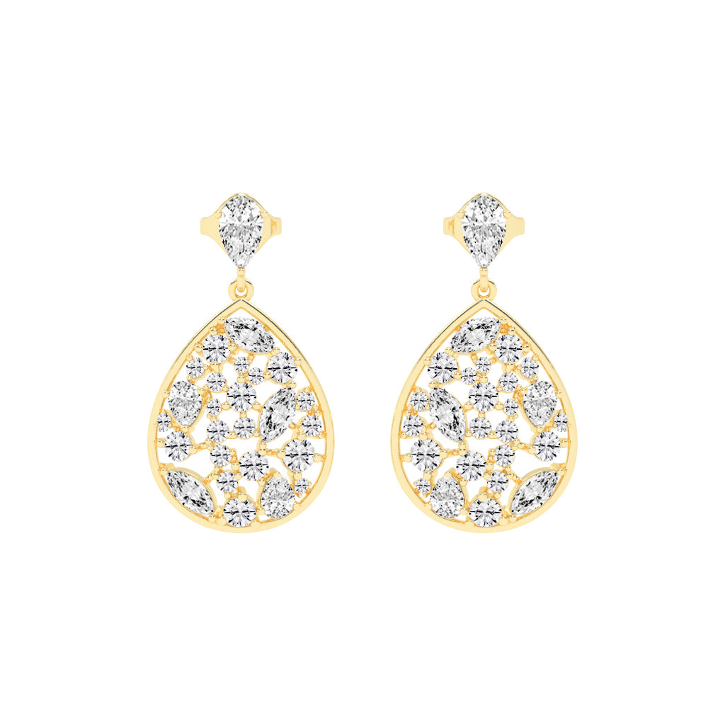 Snap Hoop Pear Teardrop Earrings