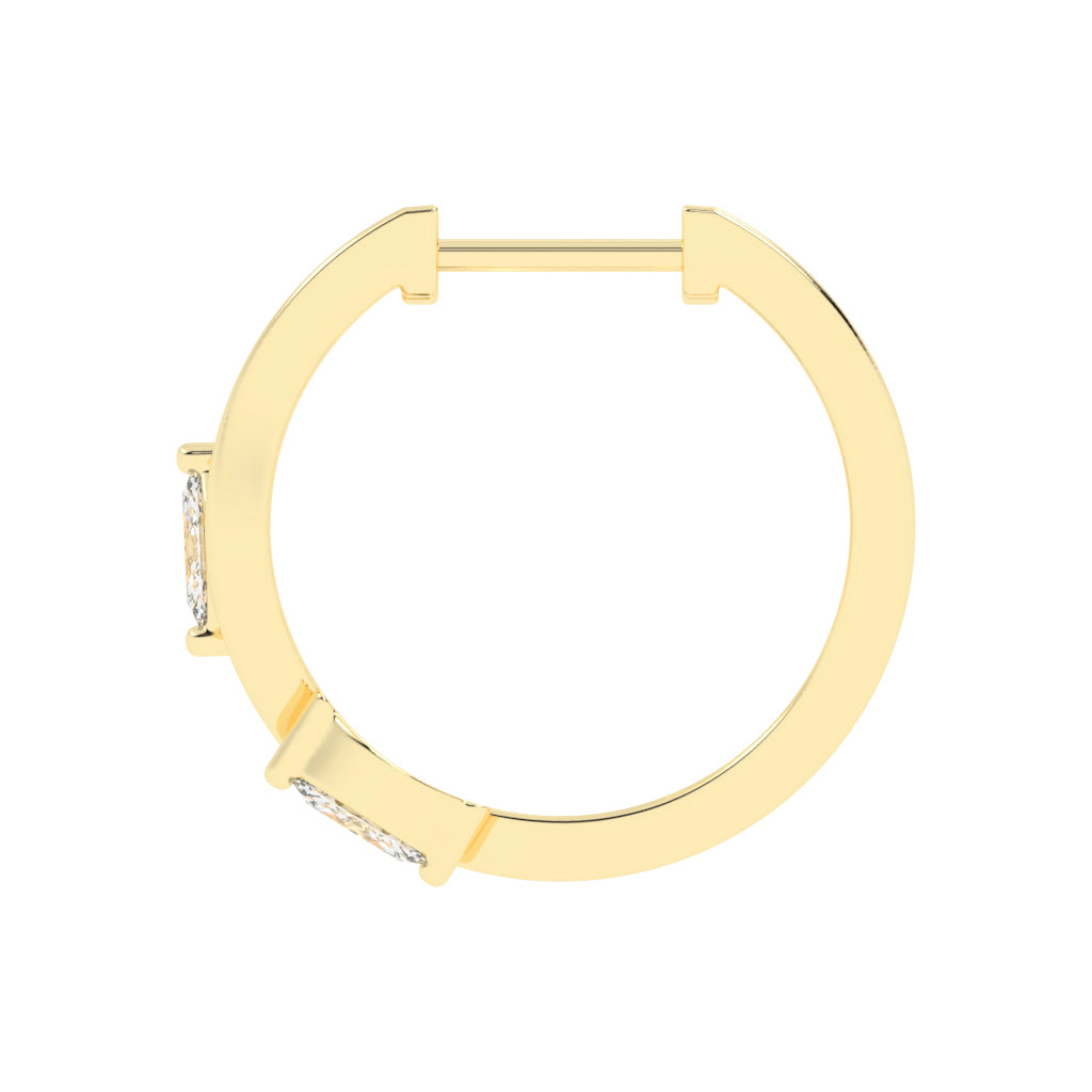 Marquise Solitaire Twist Hoops