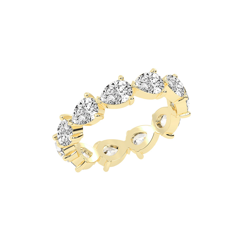 Crystallia pear cut eternity lab diamond ring
