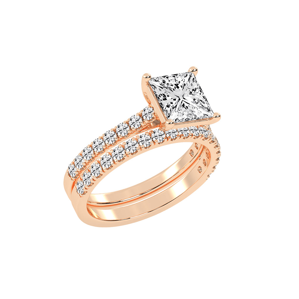 Enamorais princess cut engagement lab diamond ring