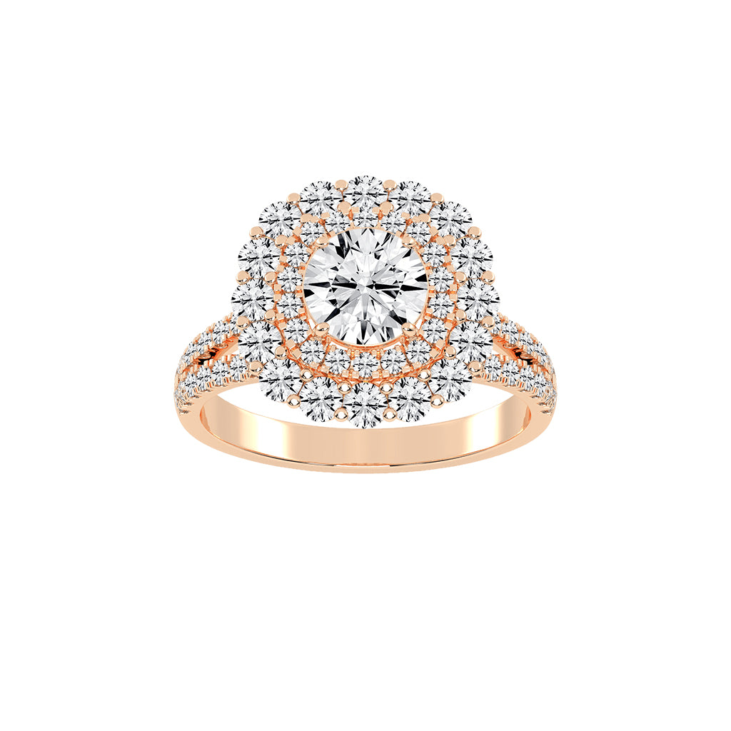 Alurex sterling round cut classic lab diamond ring