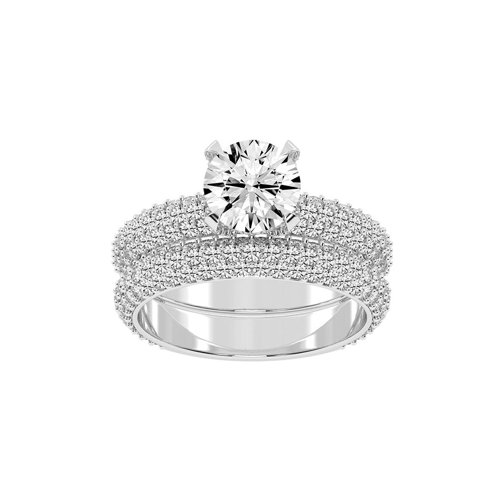 Luxetis Pave setting round cut lab diamond ring