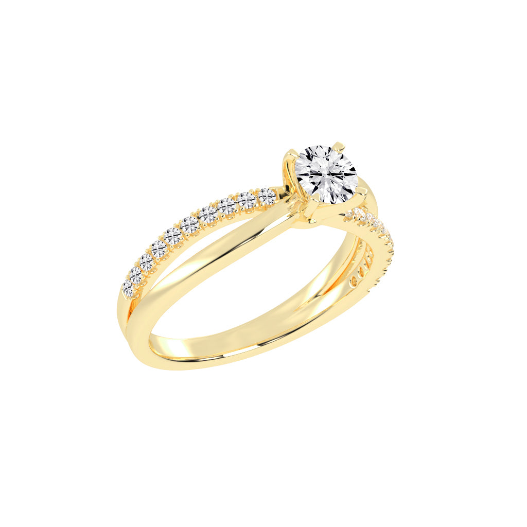 Caressa Split shank round cut classic lab diamond ring