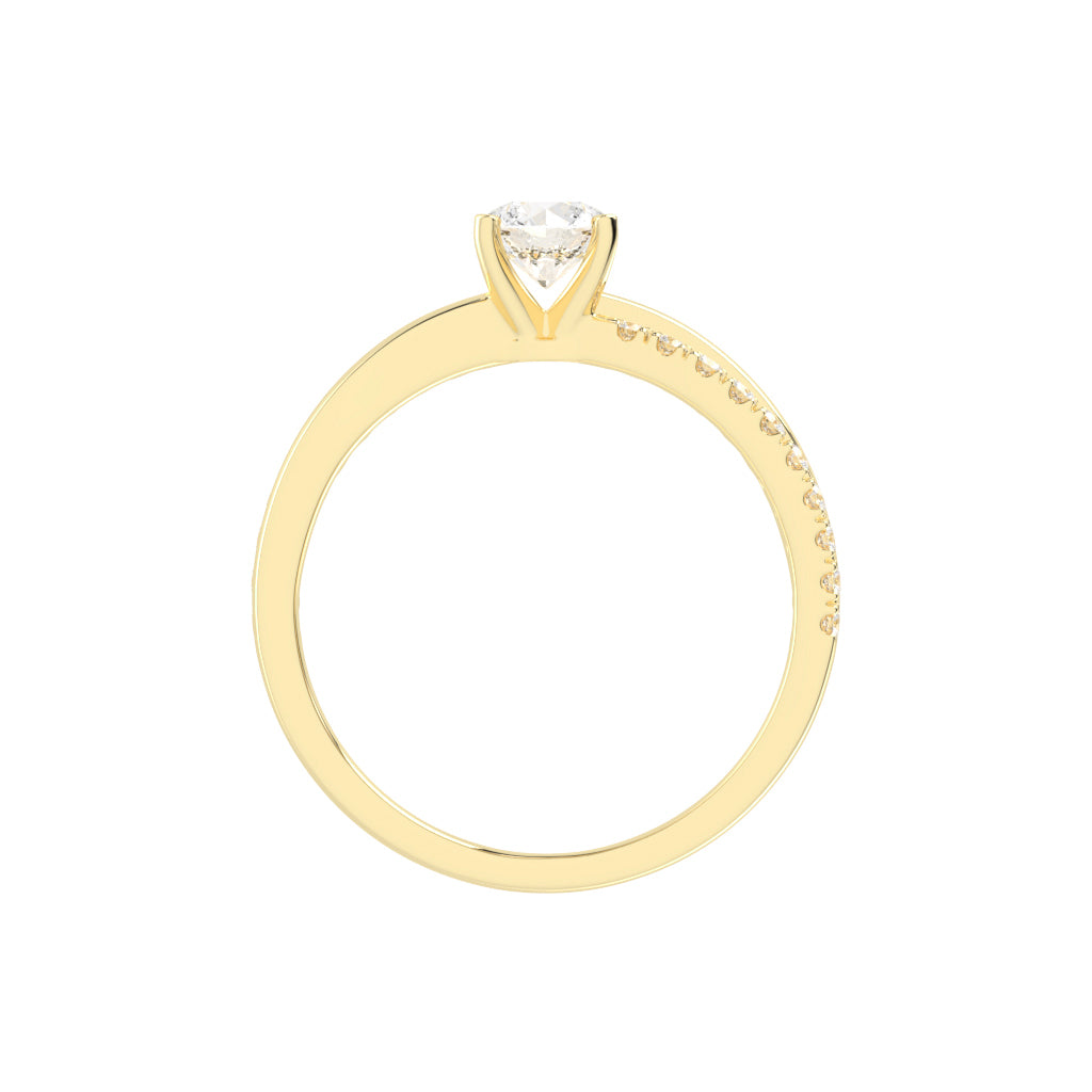 Caressa Split shank round cut classic lab diamond ring