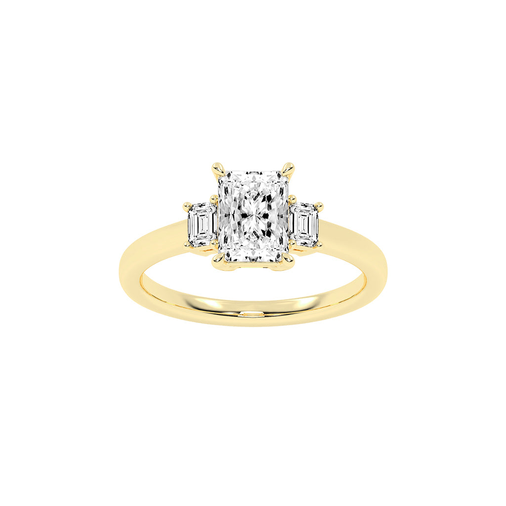 Trionella Petite claw radiant cut lab diamond ring