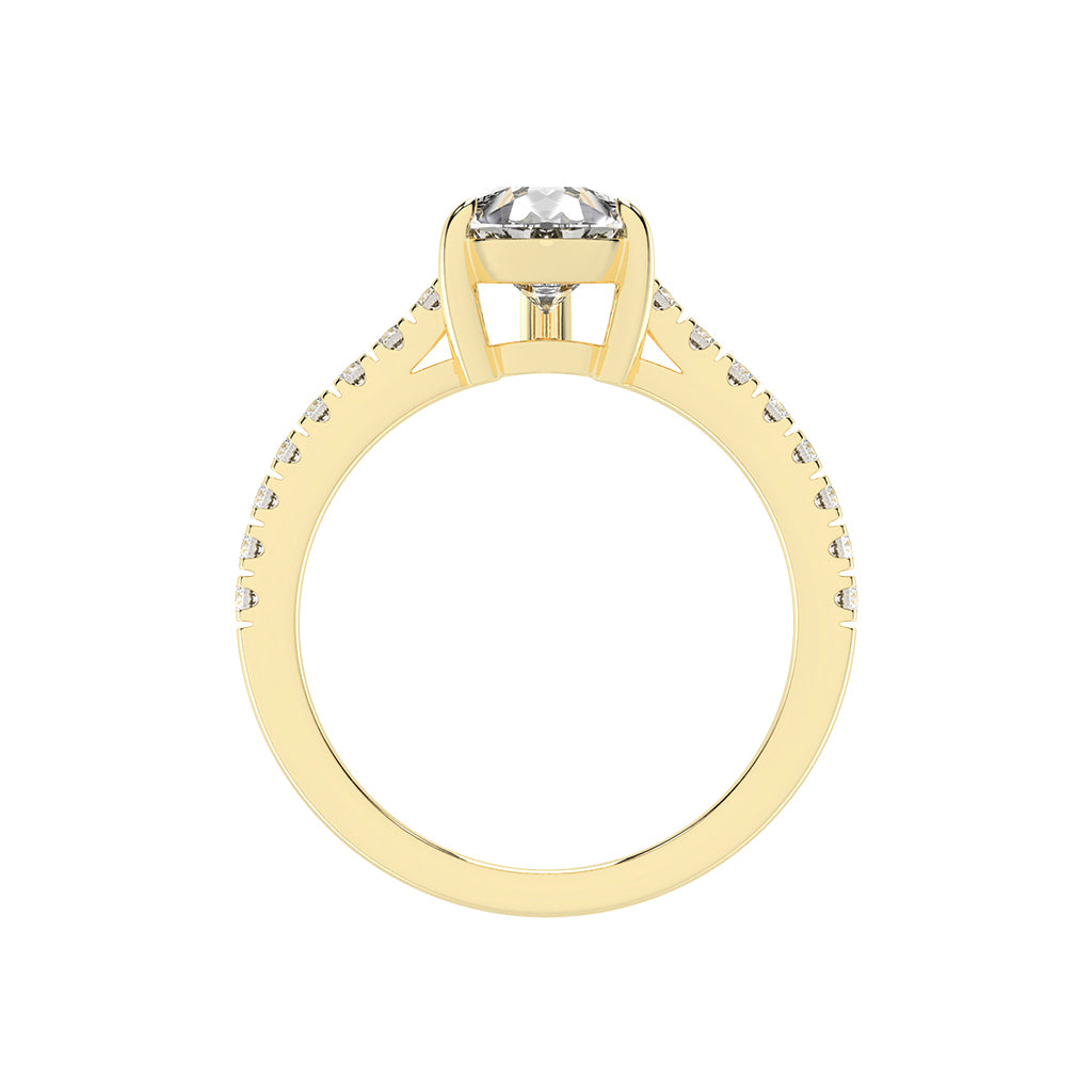 Glissea Pear cut side stone lab diamond ring