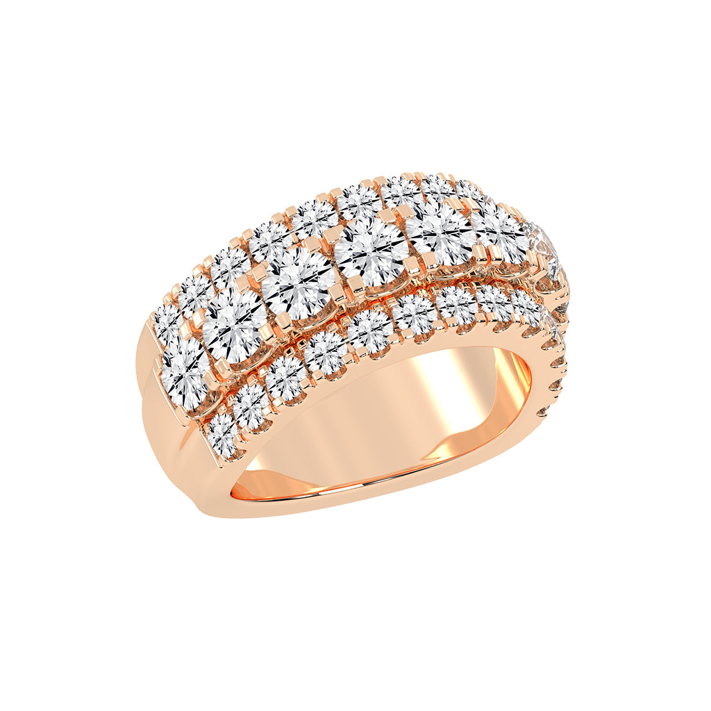 Glimora pave 3 Row style eternity lab diamond ring