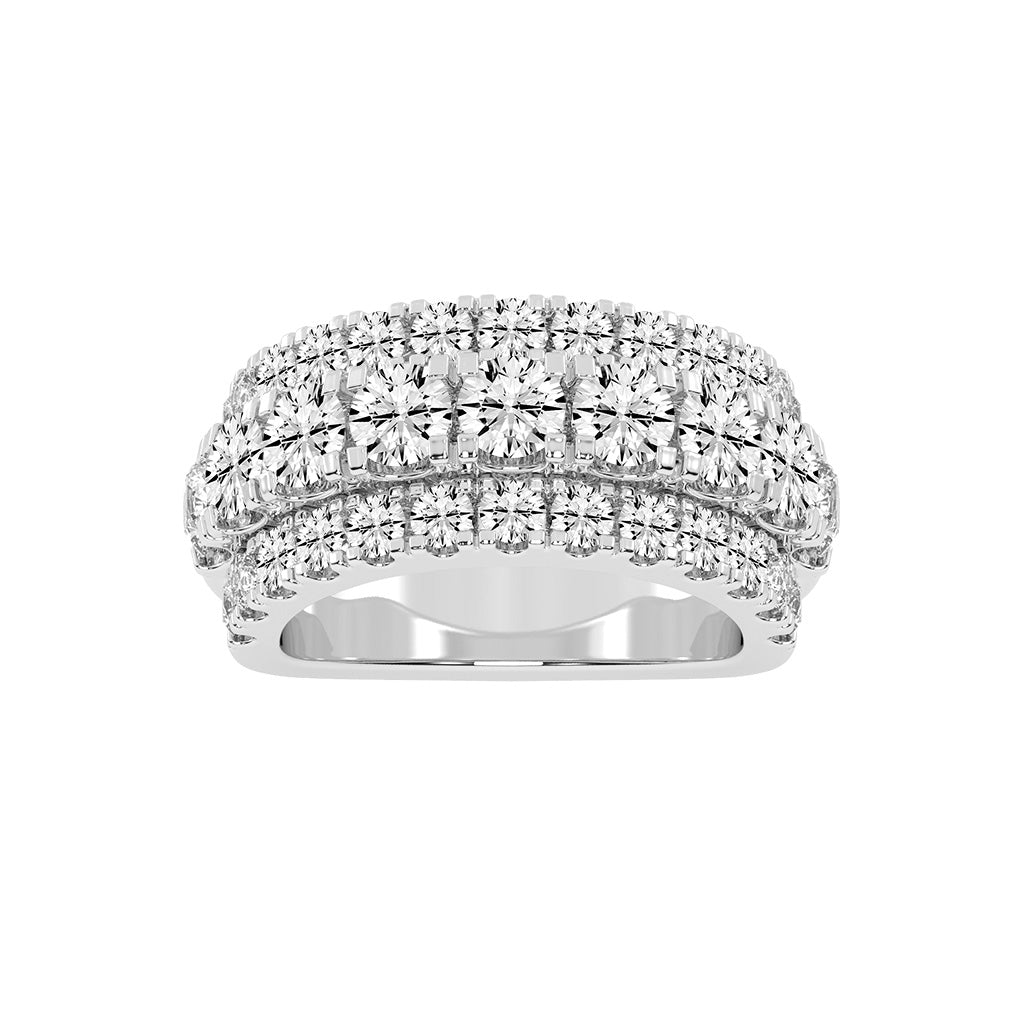 Glimora pave 3 Row style eternity lab diamond ring