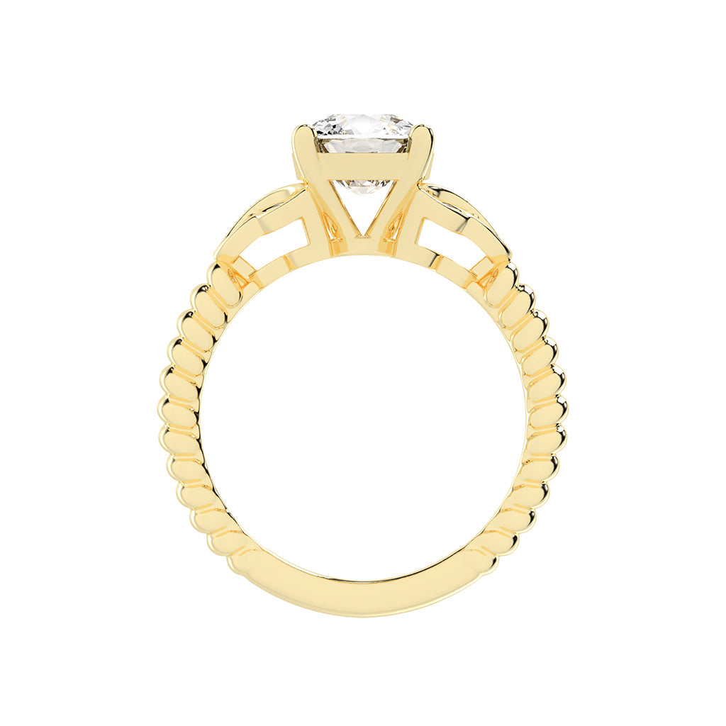 Solinara Accent Cushion cut solitaire lab diamond ring