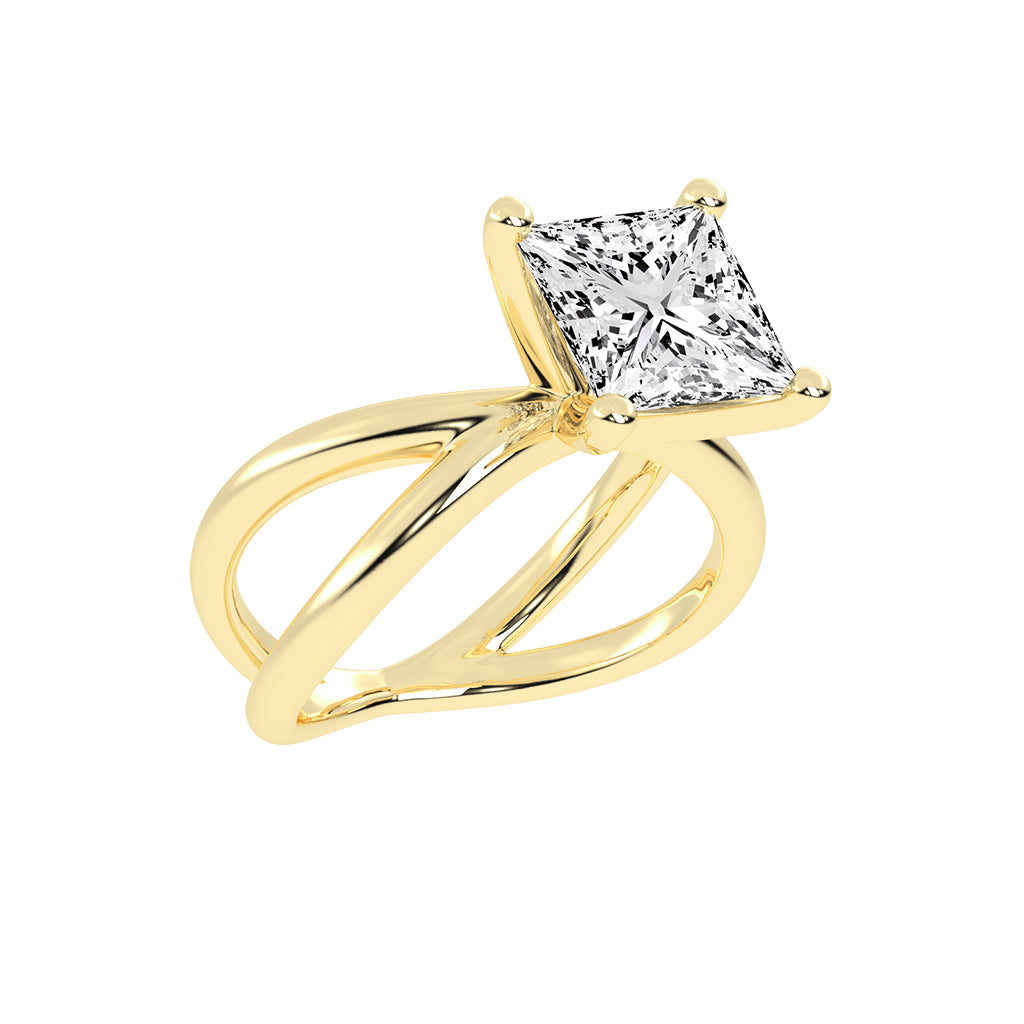 Intertwined Radiance Princess Cut Solitaire Ring