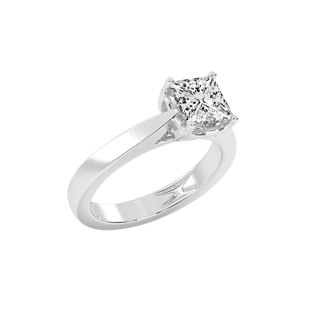 Soloneva Princess cut solitaire lab diamond ring