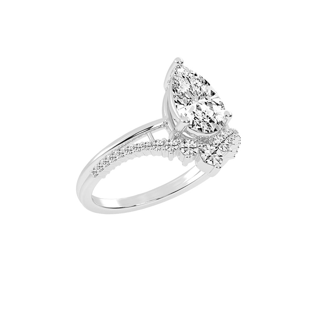 Orivane Split shank Pear cut classic lab diamond ring