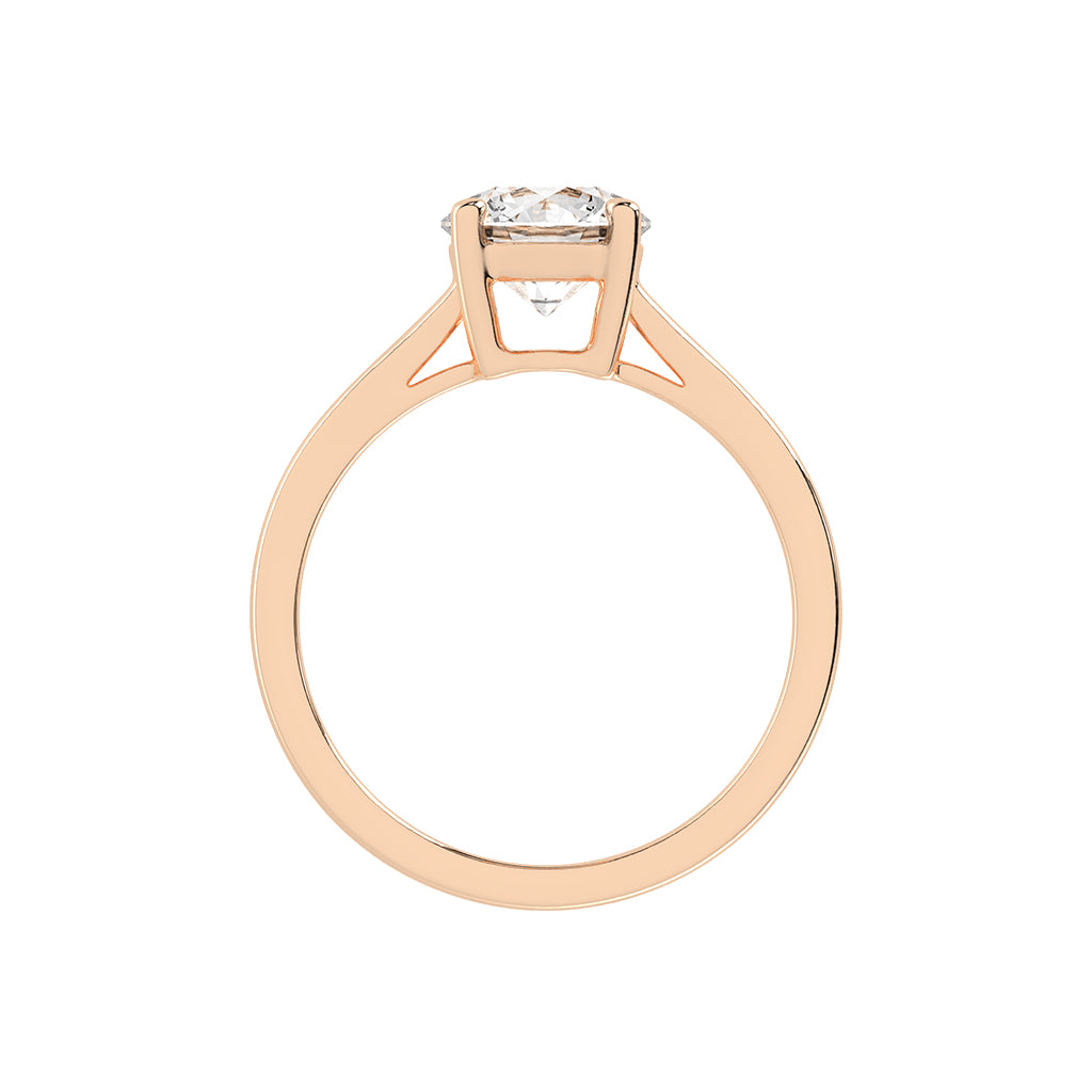 Solixara cathedral round cut solitaire lab diamond ring