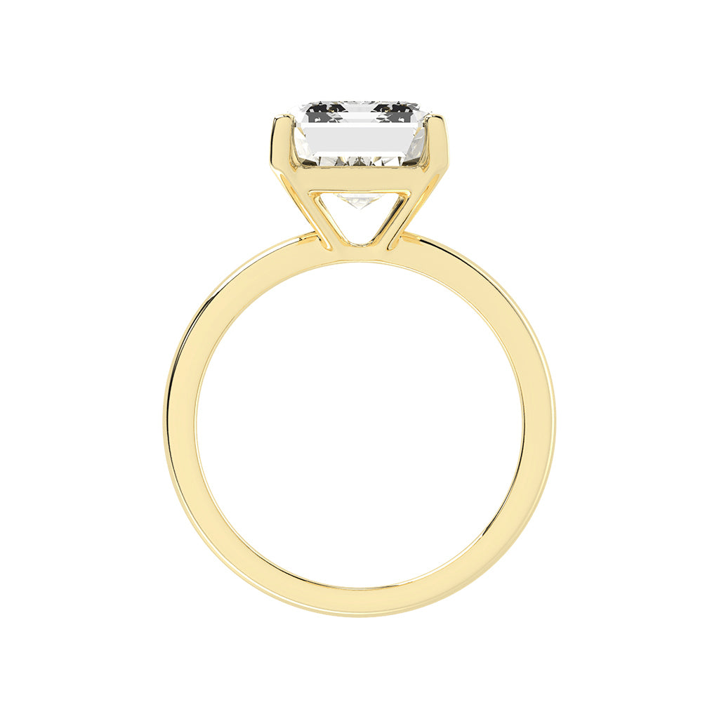 Solsticea emerald cut solitaire lab diamond ring