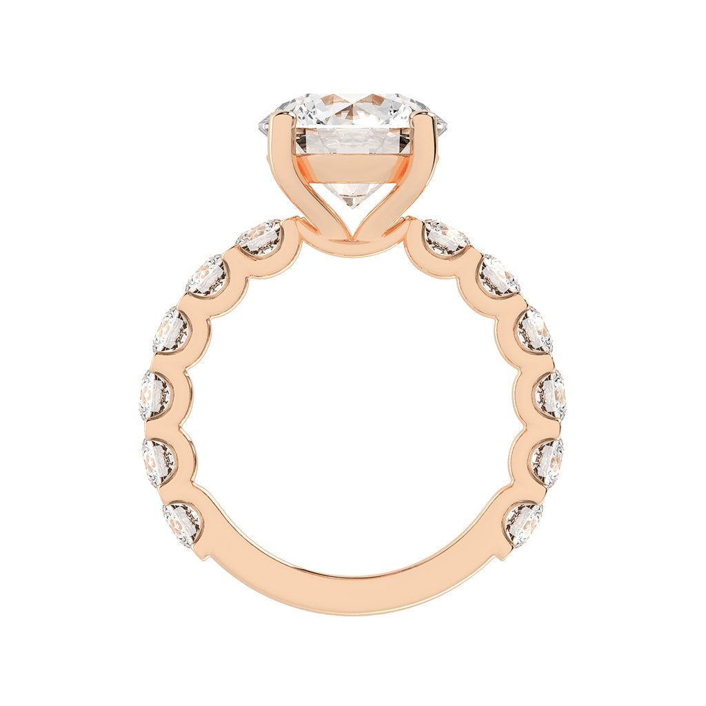 Sidoline Round Cut Side Stone Lab Diamond Ring