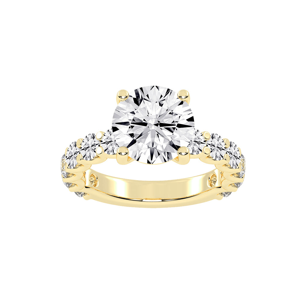 Sidoline Round Cut Side Stone Lab Diamond Ring