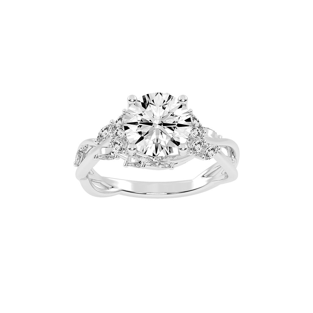 Luxevara Braided Round Cut Classic Lab Diamond Ring