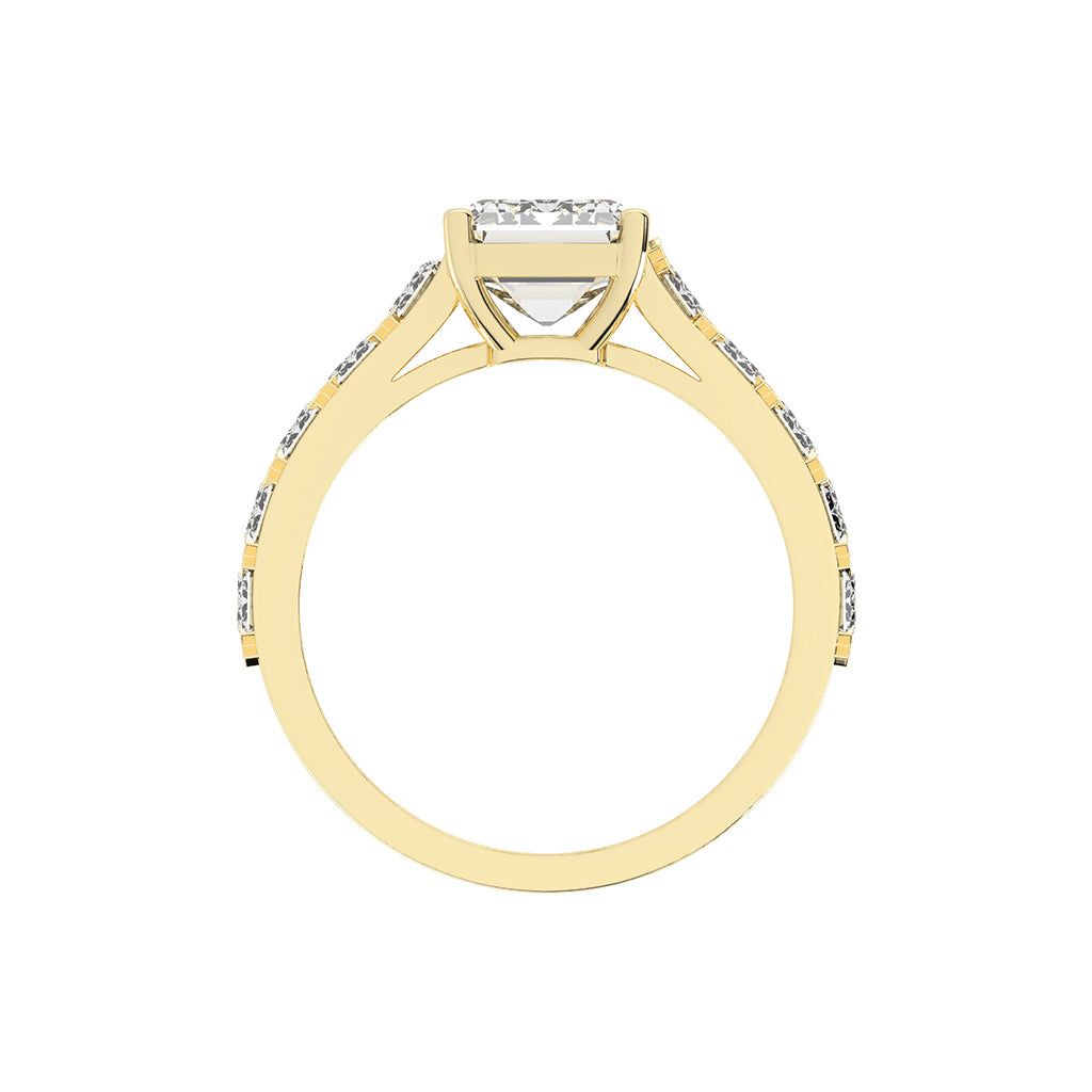 Luxistra Four Prong Emerald Cut Classic Lab Diamond Ring