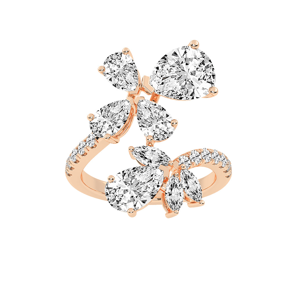 Luminiss Pear Cut Cocktail Lab Diamond Ring