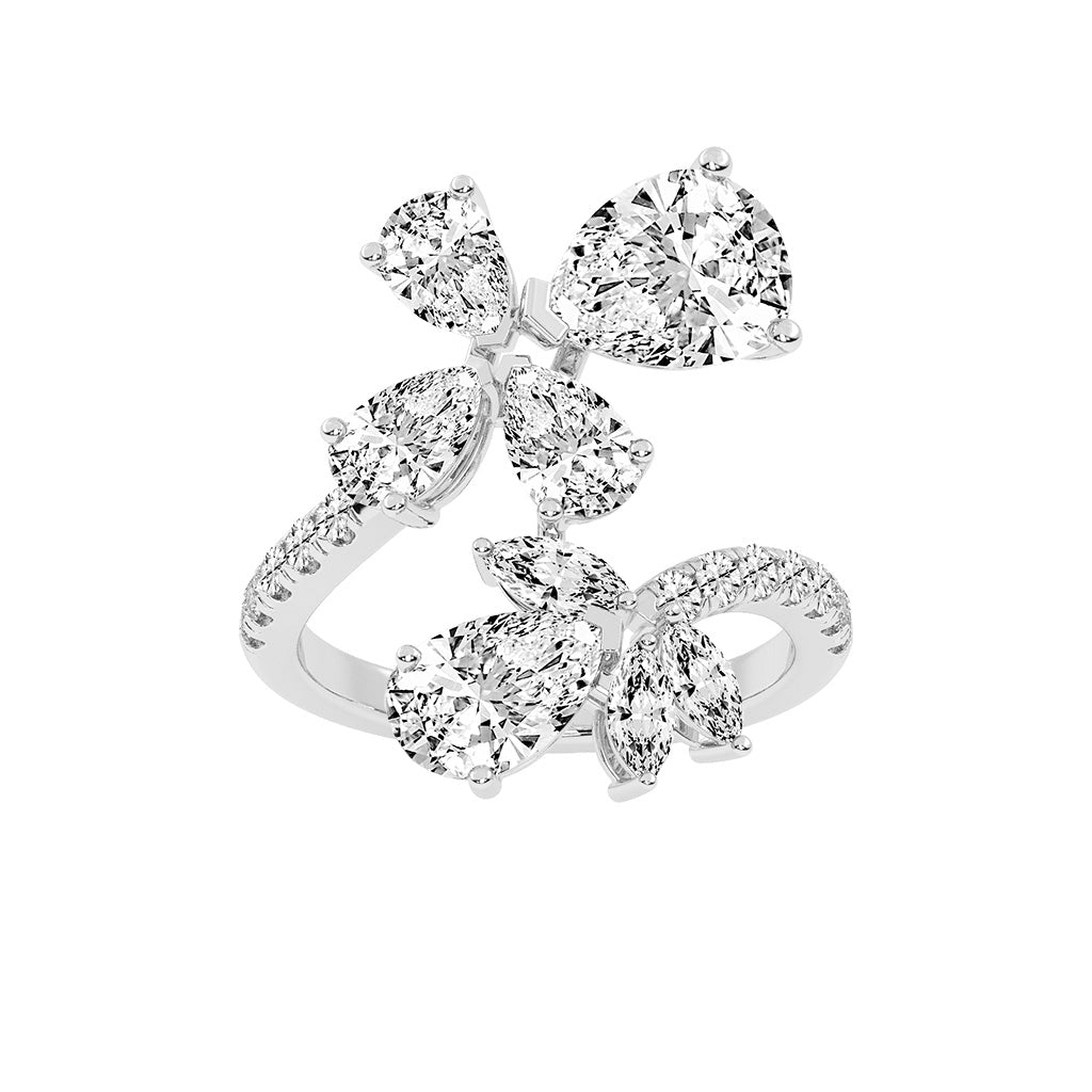 Luminiss Pear Cut Cocktail Lab Diamond Ring