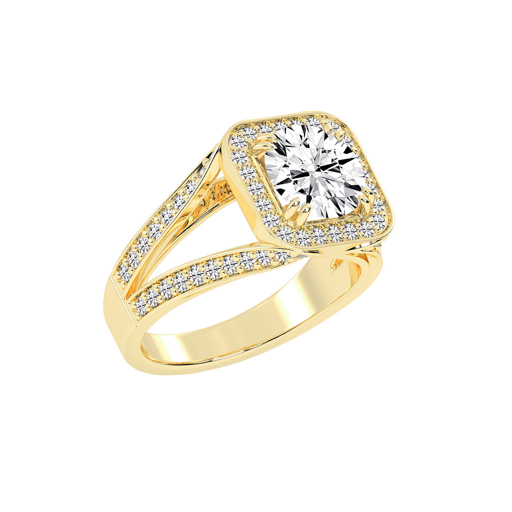 Elureva Split Shank Round Cut Classic Lab Diamond Ring