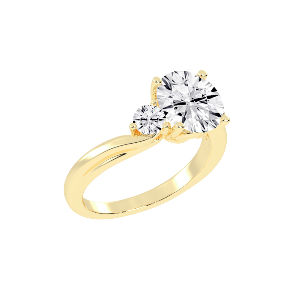 Triavara Four Prong Round Cut Lab Diamond Ring