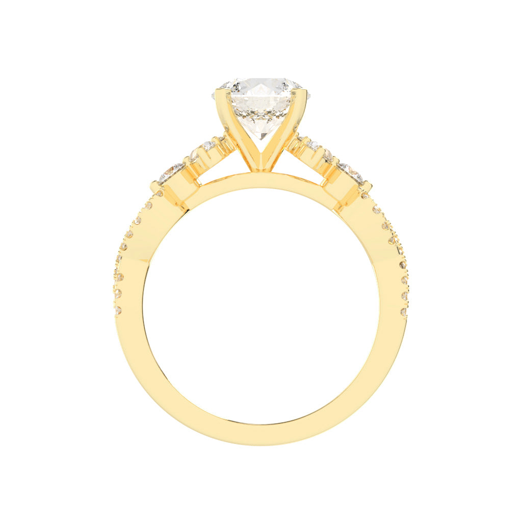 Crystalia Bezel Round Cut Classic Lab Diamond Ring