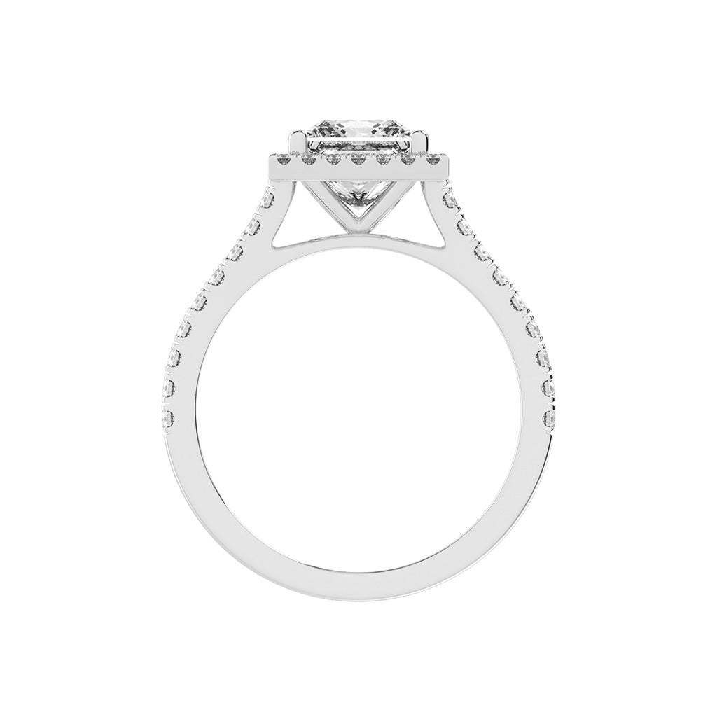 Diamaleon Princess Cut Halo Lab Diamond Ring