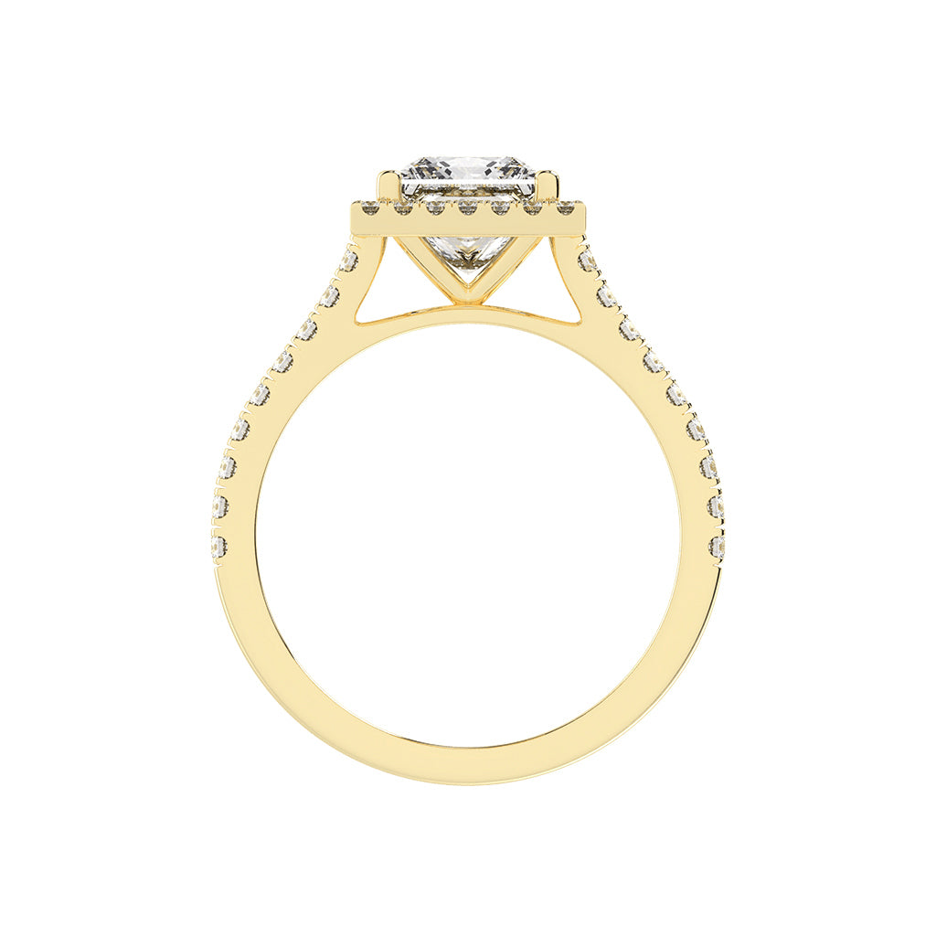 Diamaleon Princess Cut Halo Lab Diamond Ring