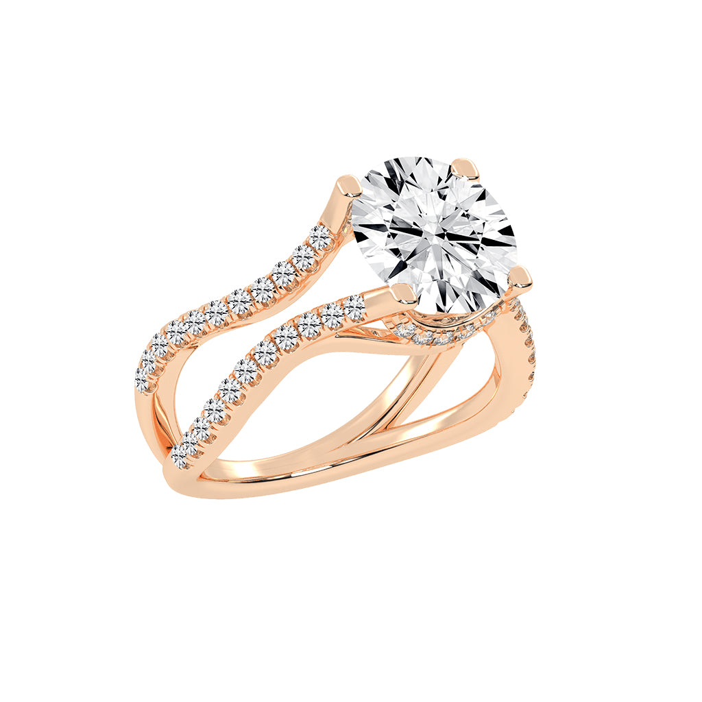 Brivona Split Shank Round Cut Lab Diamond Ring