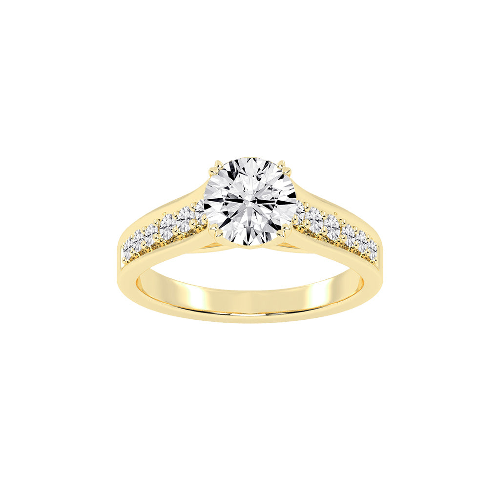 Harmonelle Round Cut Engagement Lab Diamond Ring