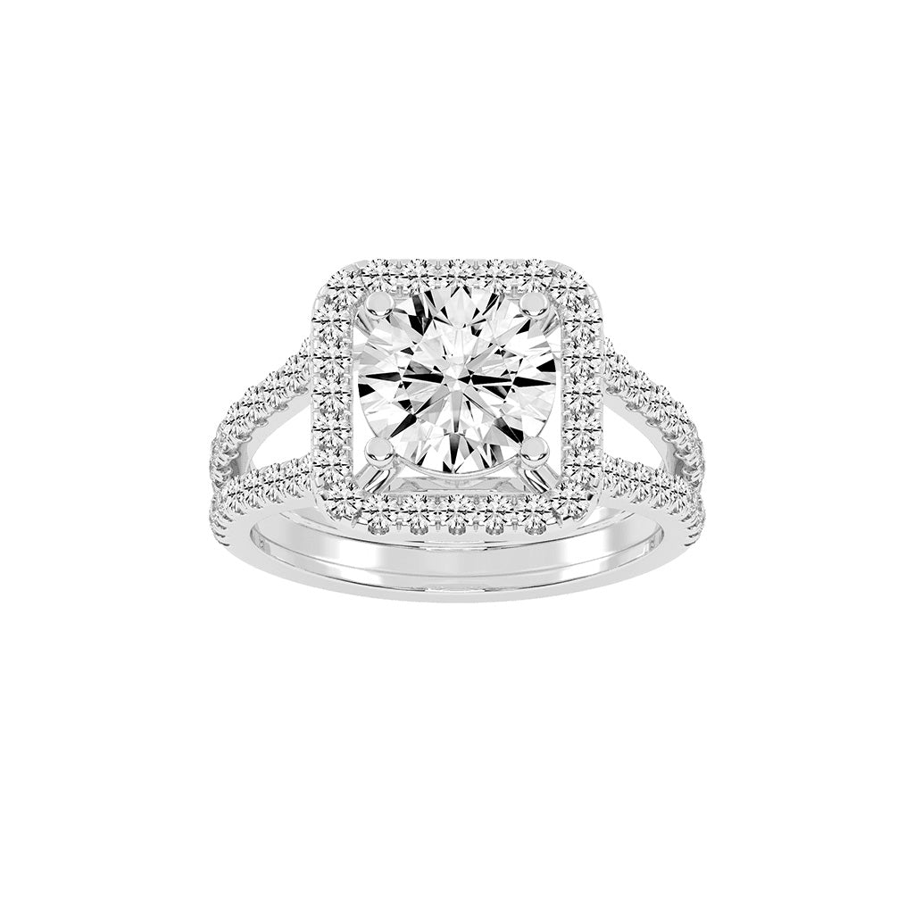 Elegiance Split Shank Round Cut Classic Lab Diamond Ring