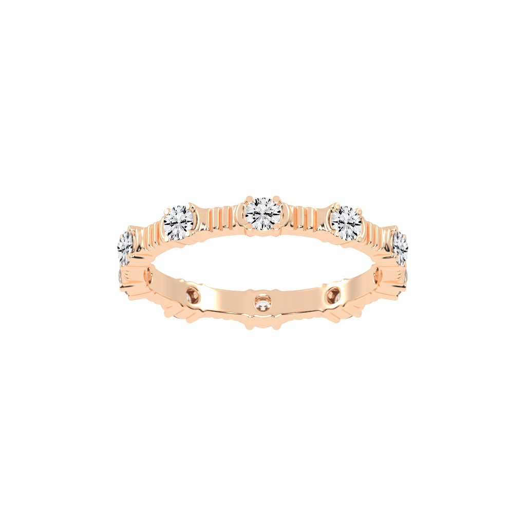 Florisse Round Cut Half Bazel Eternity Diamond Ring