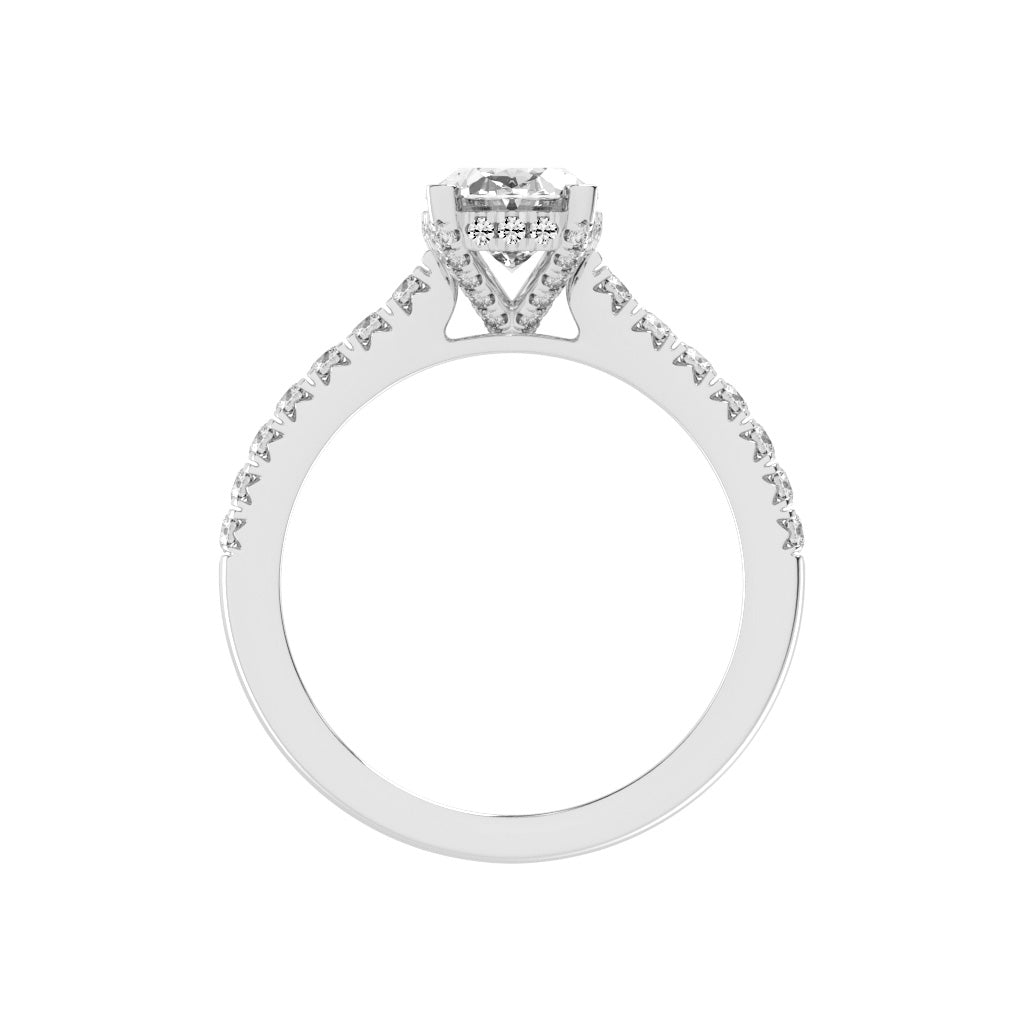 Valrivia Standard Oval Cut Side Stone Lab Diamond Ring