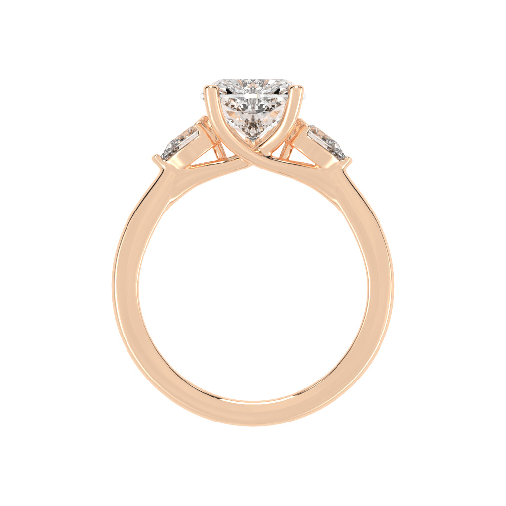 Trillara Heart Cut Three Stone Lab Diamond Ring