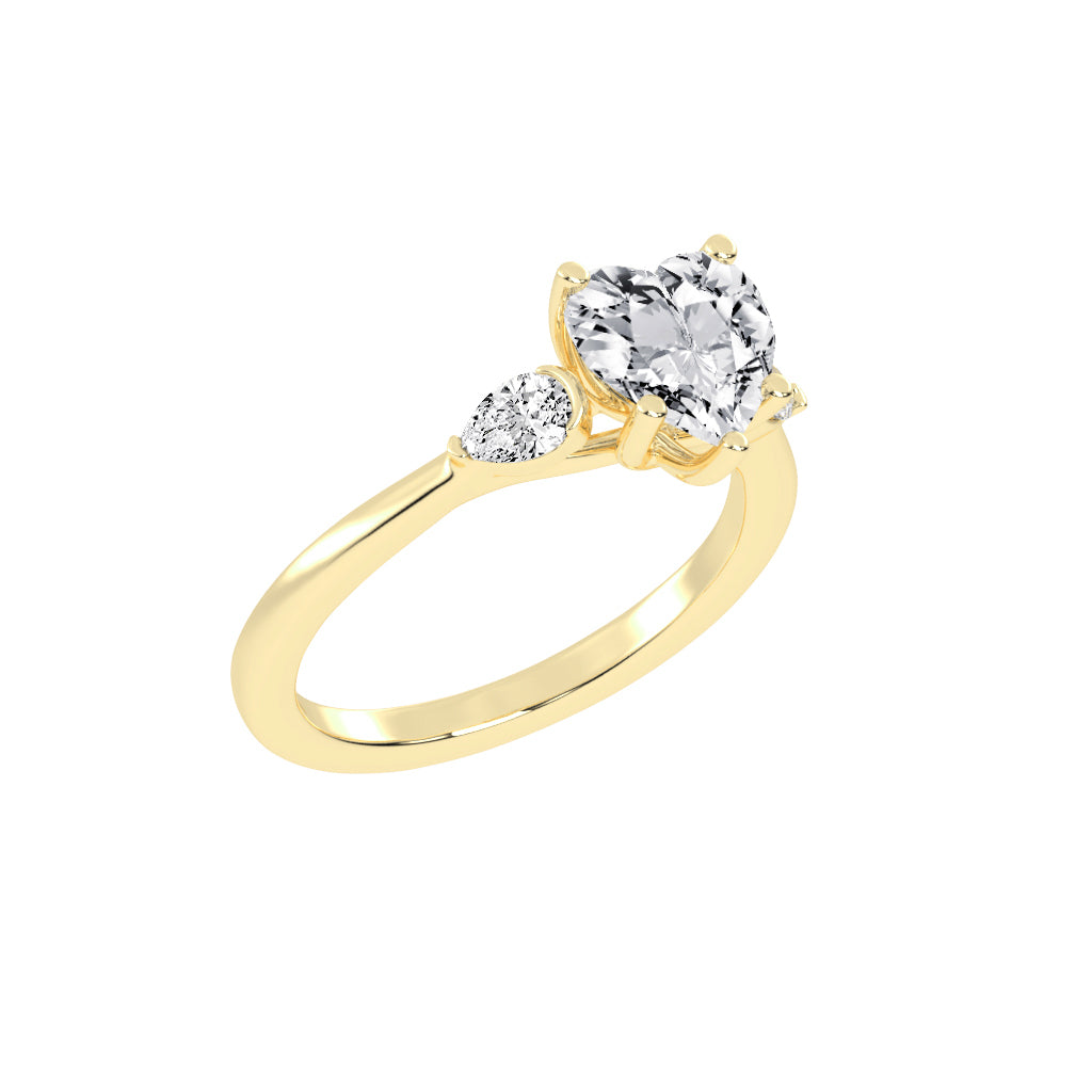 Trillara Heart Cut Three Stone Lab Diamond Ring
