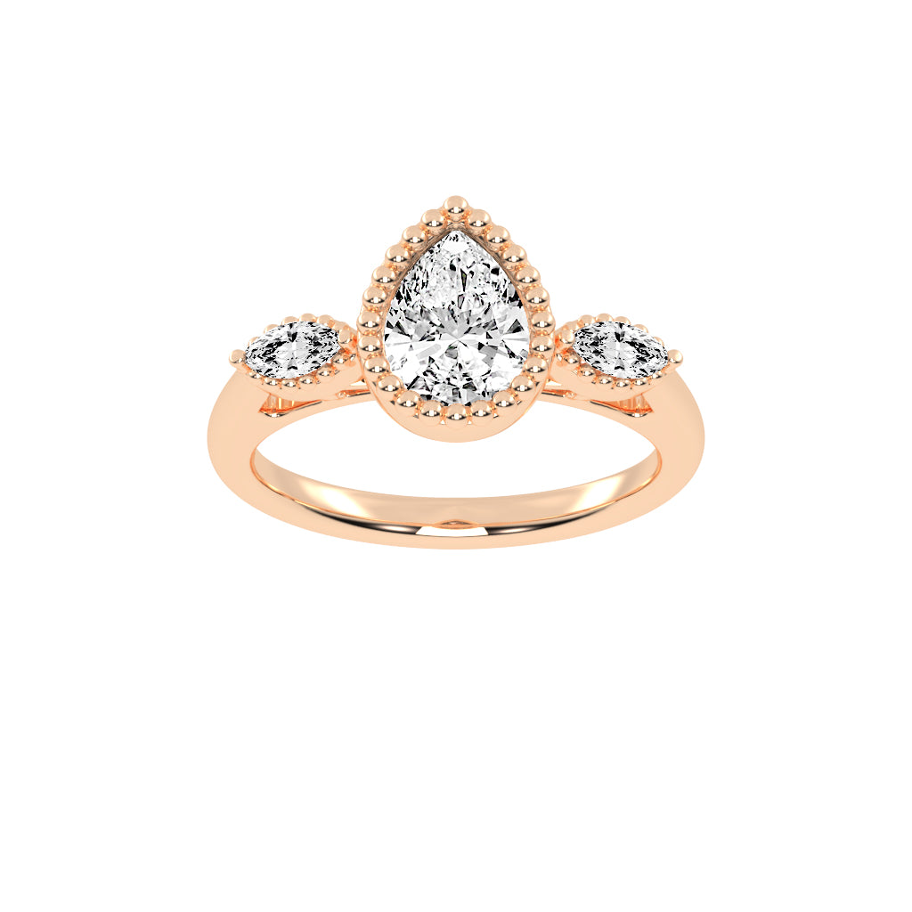 Halicara Pear Cut Halo Lab Diamond Ring