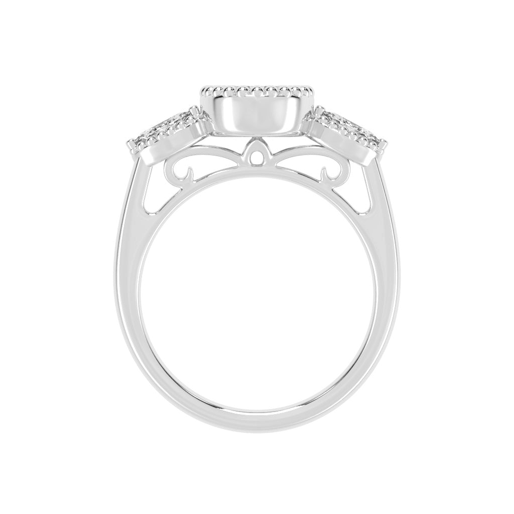 Halicara Pear Cut Halo Lab Diamond Ring