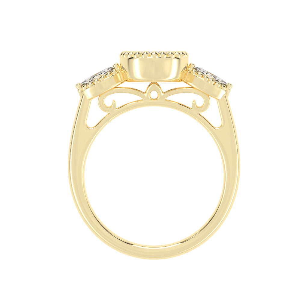 Halicara Pear Cut Halo Lab Diamond Ring