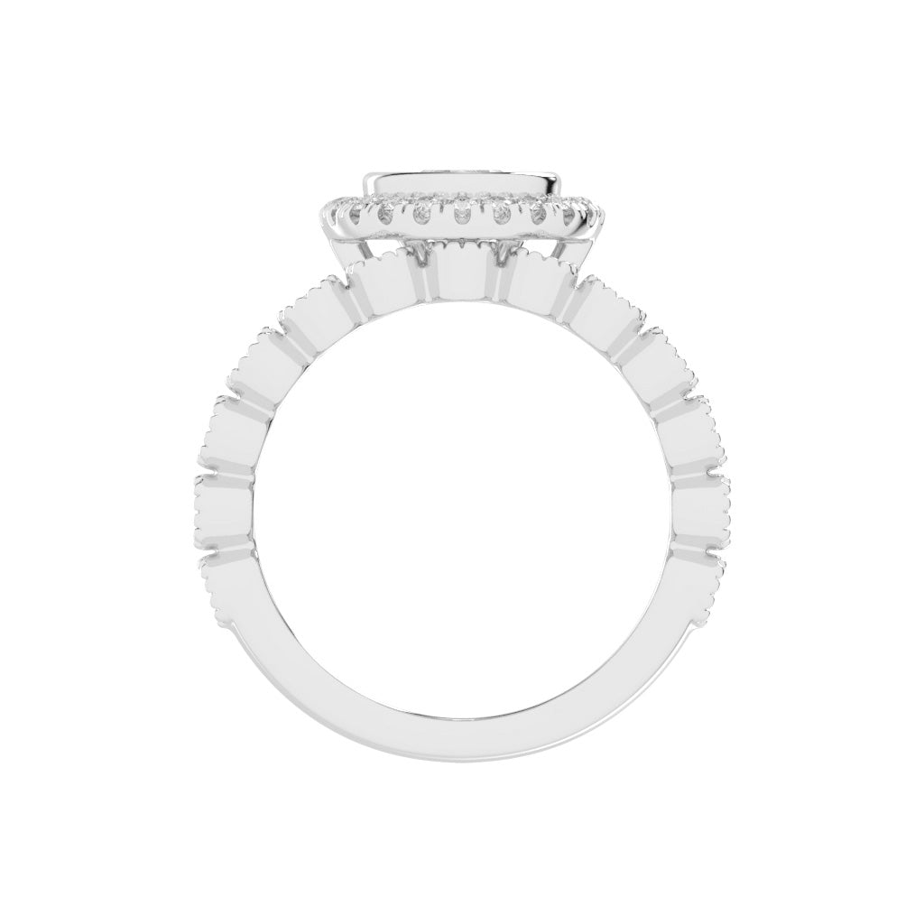 Halidelle Bezelset Pear Cut Halo Lab Diamond Ring