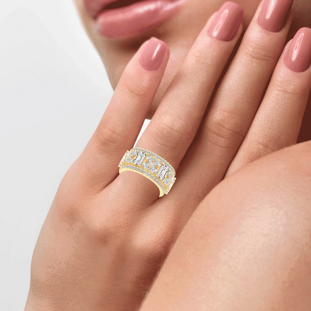 Valena Emerald Cut Eternity Lab Diamond Ring