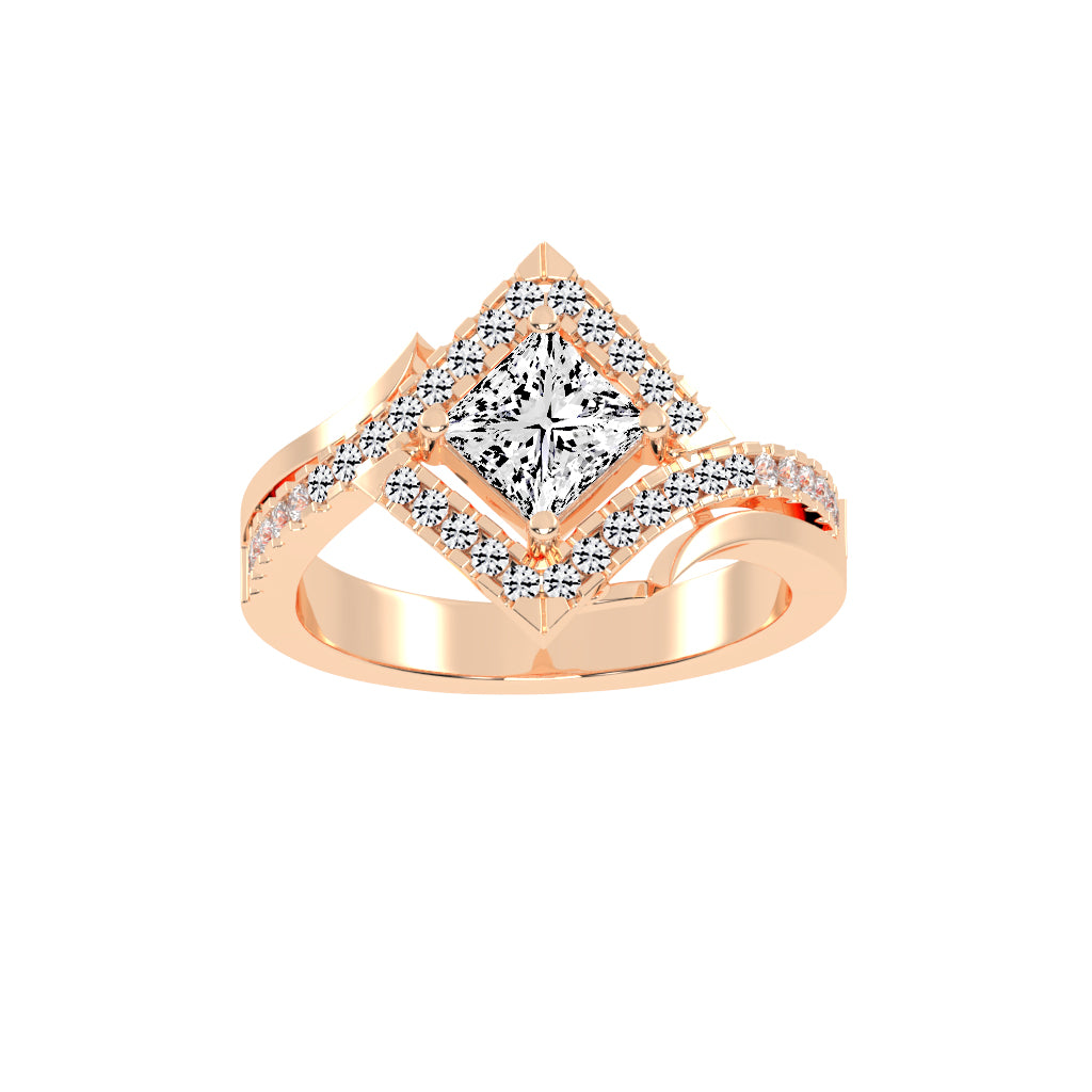 Aurivana Bypass Princess Cut Classic Lab Diamond Ring