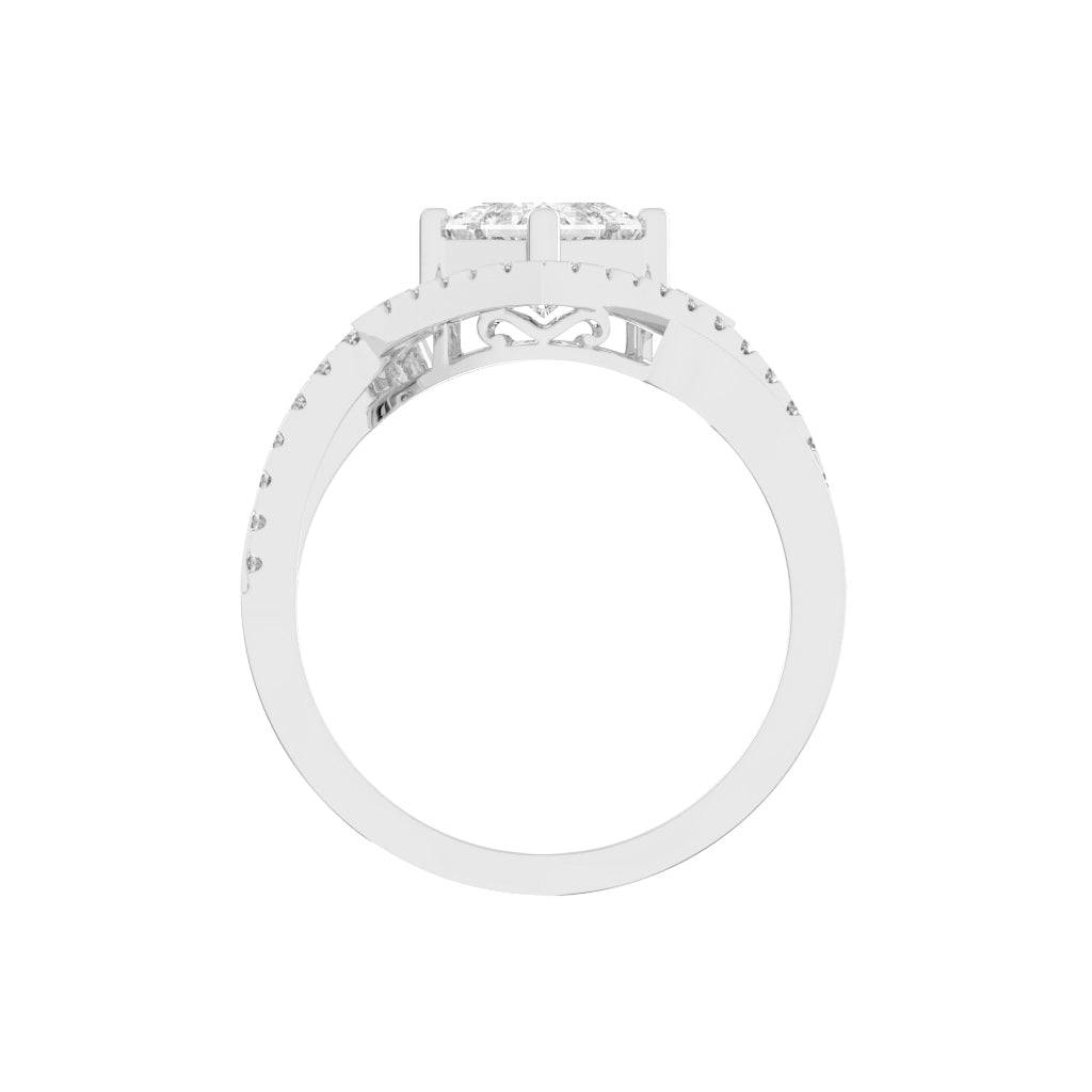 Aurivana Bypass Princess Cut Classic Lab Diamond Ring