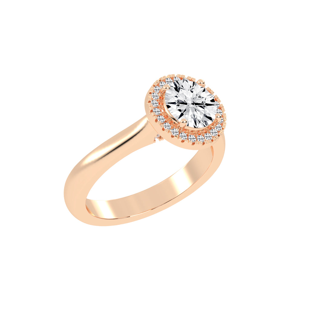 Haloetra Cathedral Shank Halo Lab Diamond Ring