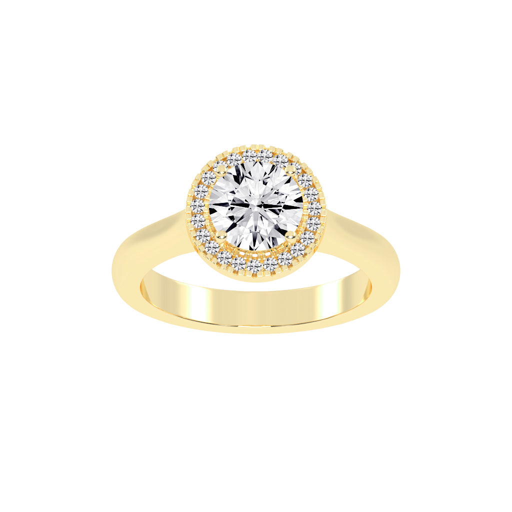 Haloetra Cathedral Shank Halo Lab Diamond Ring