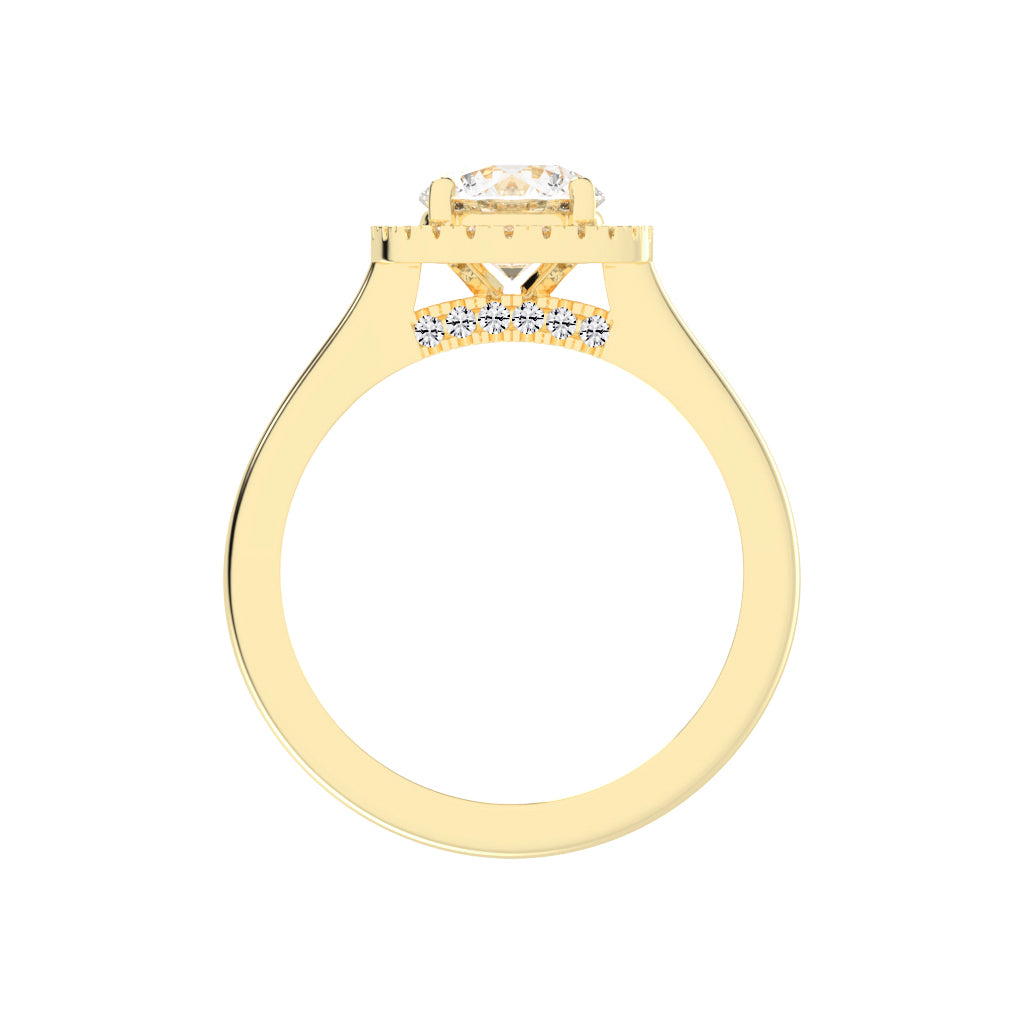 Haloetra Cathedral Shank Halo Lab Diamond Ring