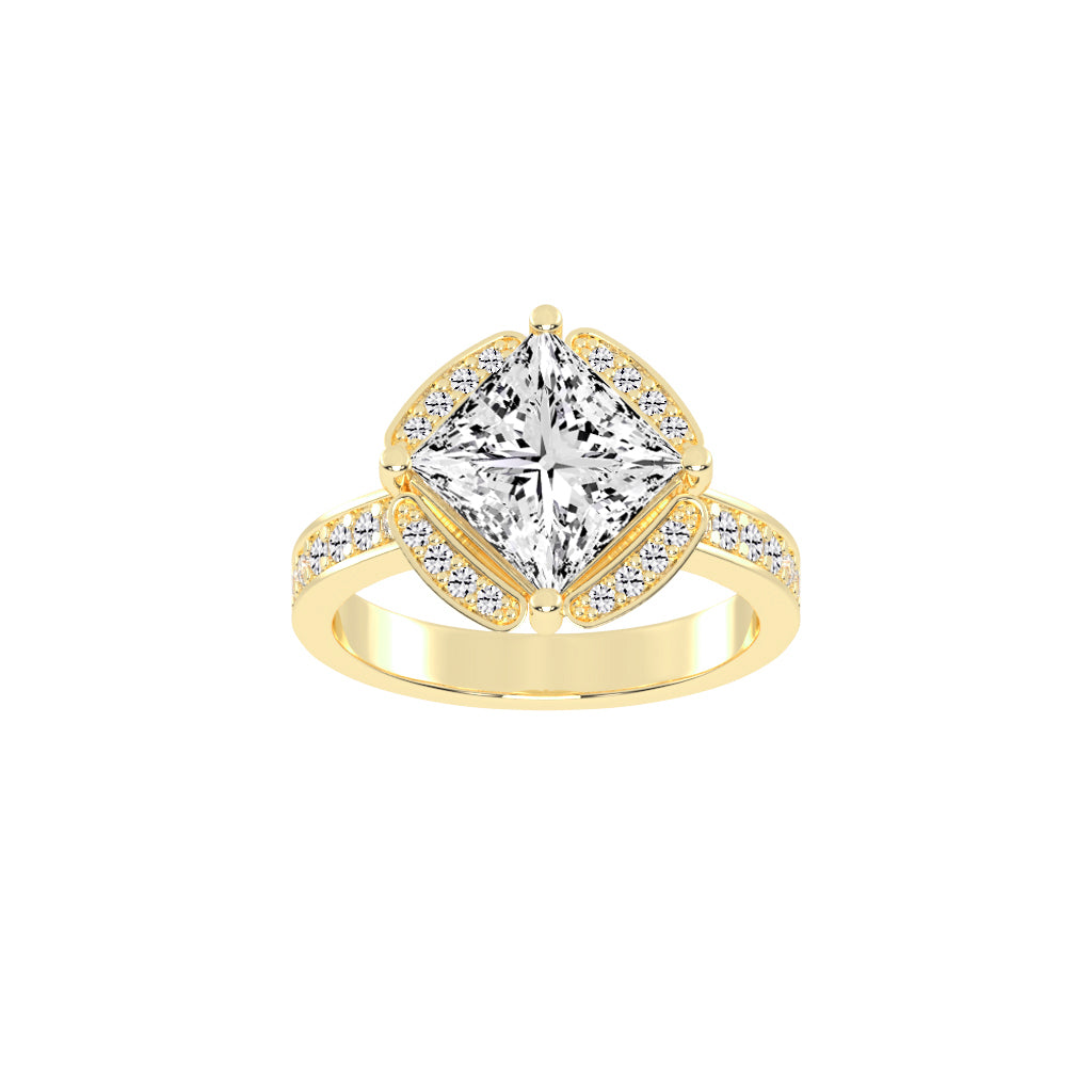 Diamelix Princess Cut Classic Lab Diamond Ring
